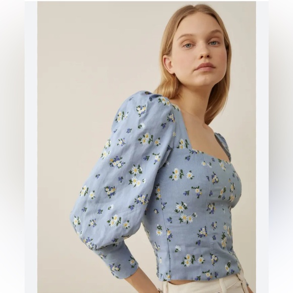 Reformation Stilton Linen Top - Picture 2 of 7